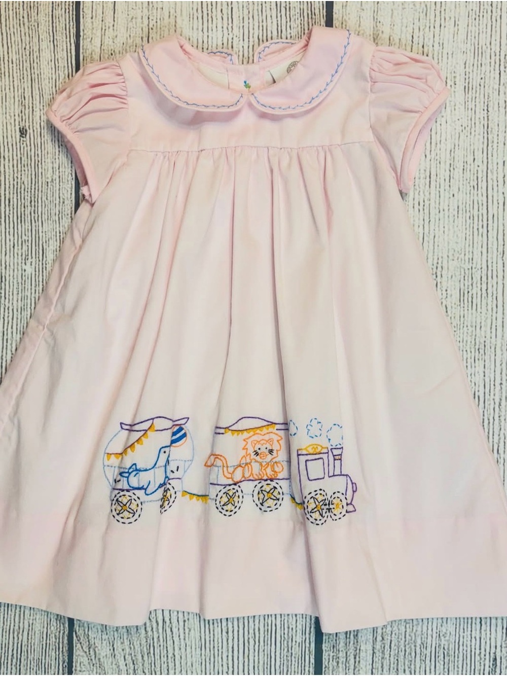 Pink Embroidered Train Nightgown for Kids